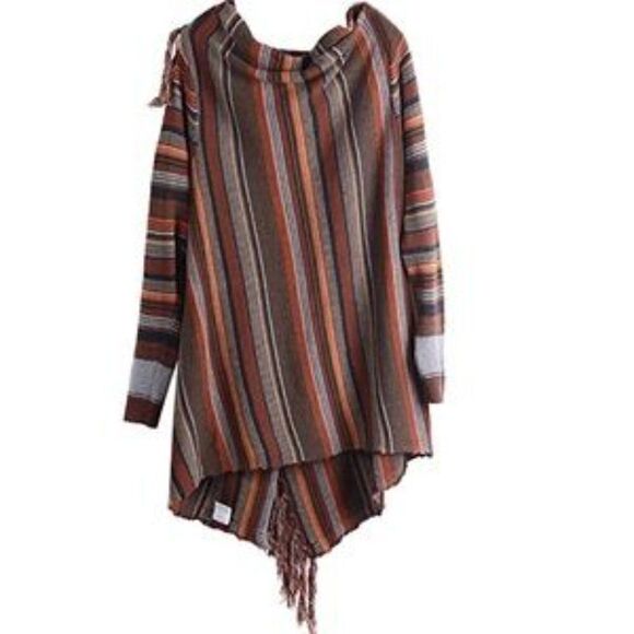 NEW Slash Neck Fringed Sweater Cardigan - Picture 5 of 8